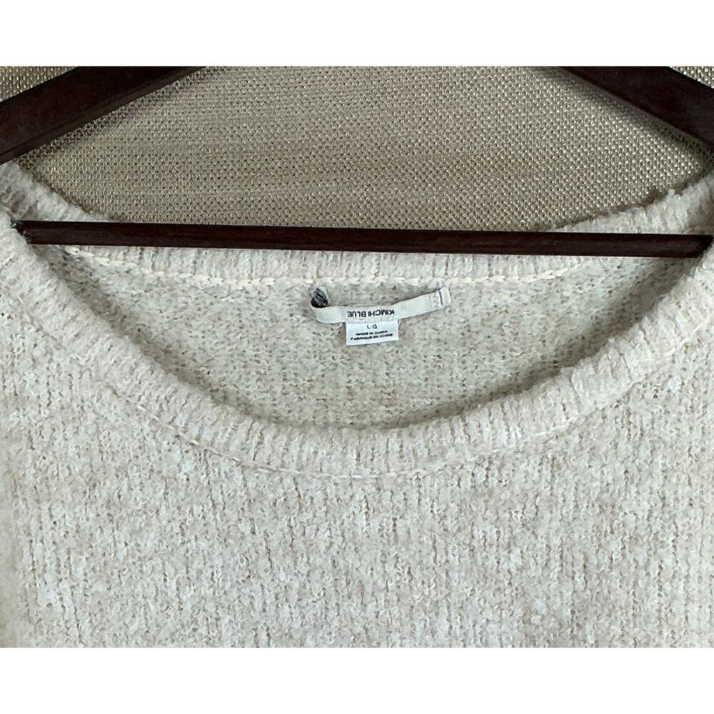 Kimchi Blue Cream Fuzzy Cropped Long-Sleeve Sweater Top Women’s Large - Picture 3 of 5